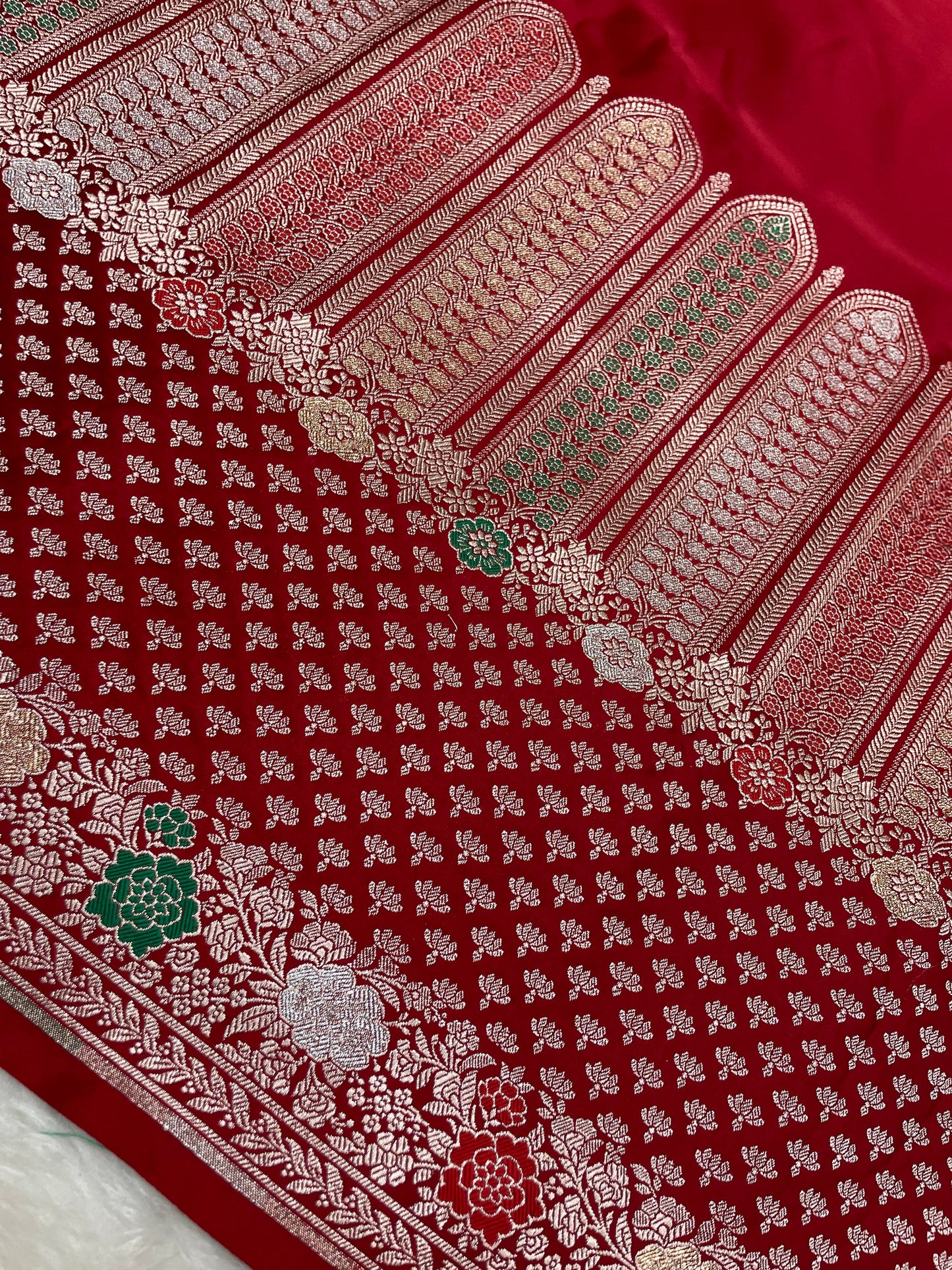 Red Mashru Silk Banarasi Saree