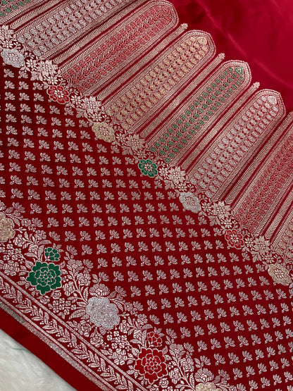 Red Mashru Silk Banarasi Saree