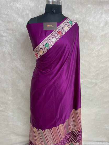 Magenta Mashru Silk Banarasi Saree