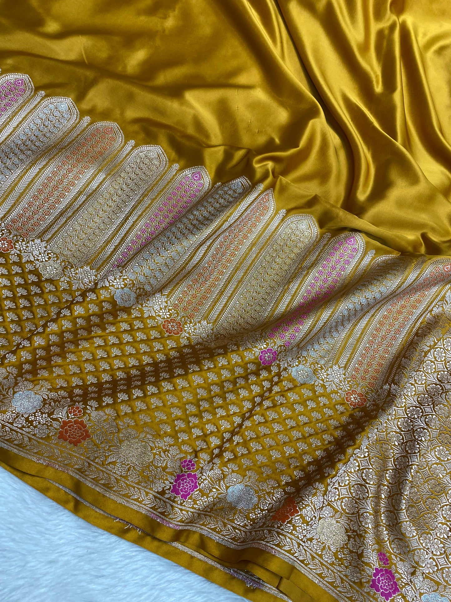 Haldi festival mashru silk banarasi saree