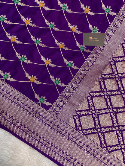 Purple Color Mashru Silk Banarasi Saree
