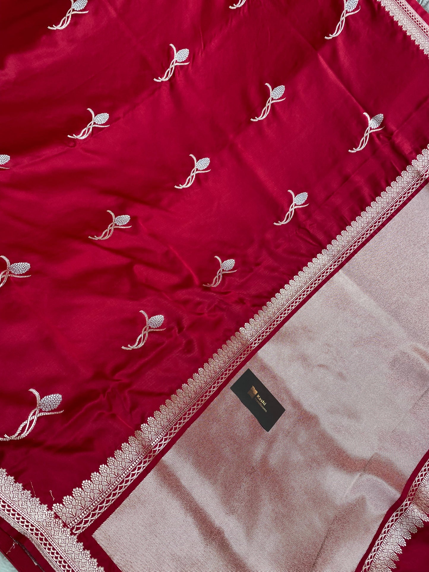 Maroon mashru silk banarasi saree