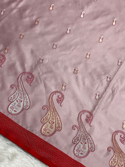 Light Pich Mashru Silk Banarasi Saree