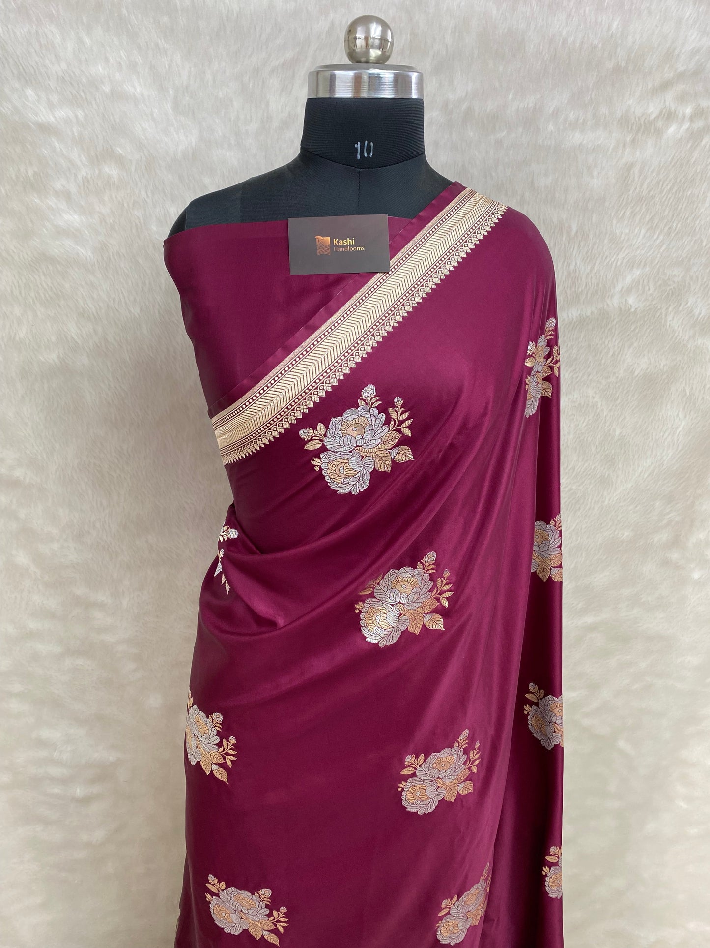 Wine mashru silk banarasi saree