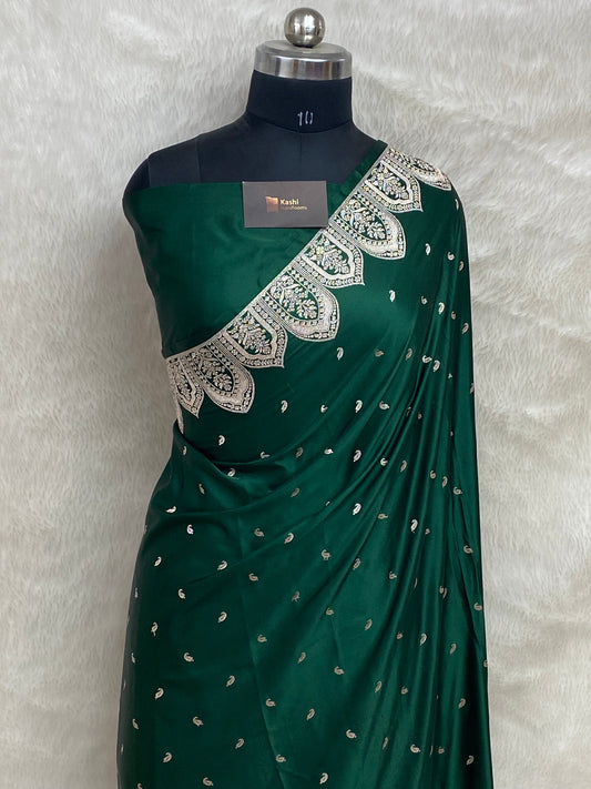 Green Color Mashru Silk Banarasi Saree