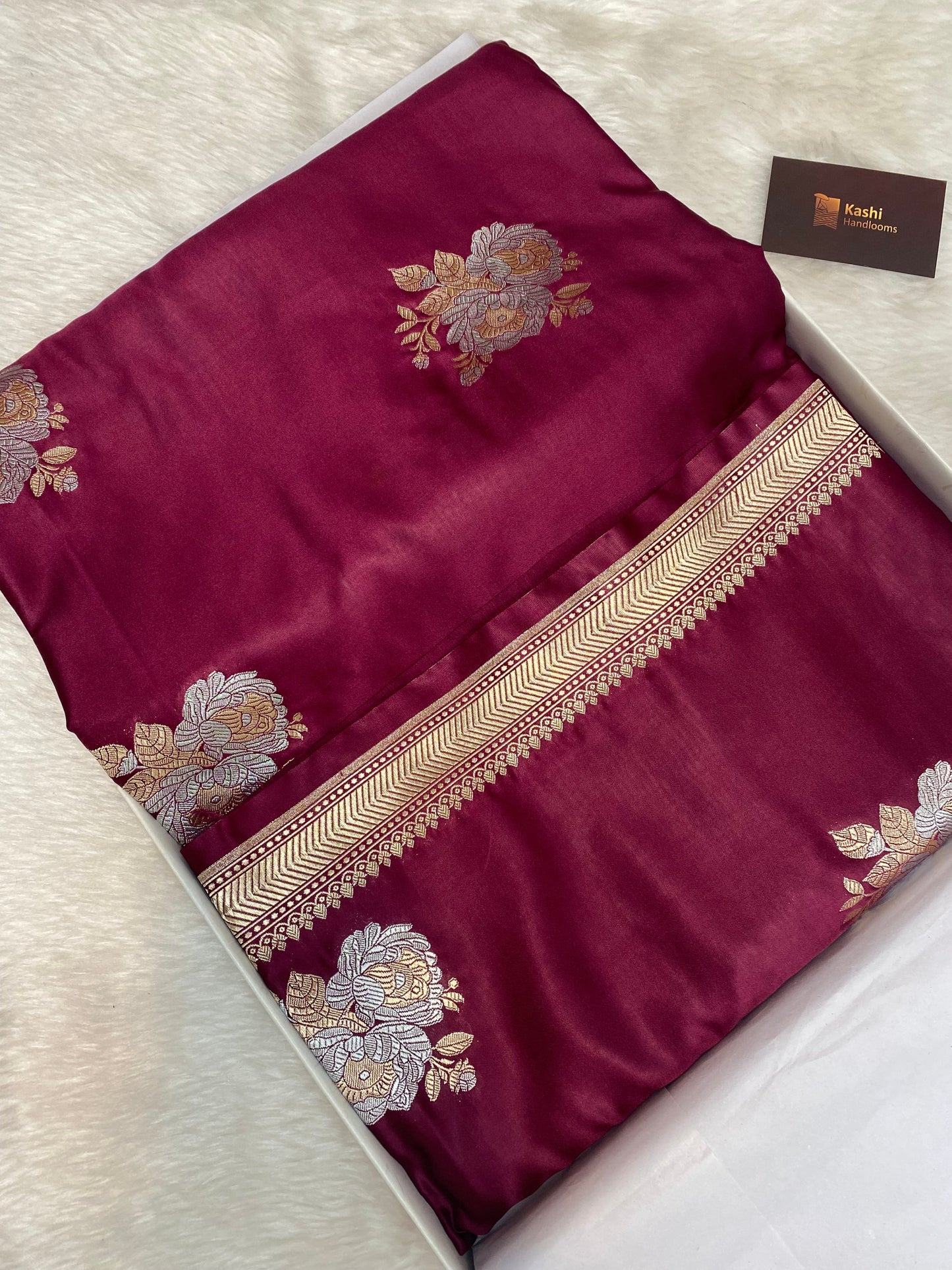 Wine mashru silk banarasi saree