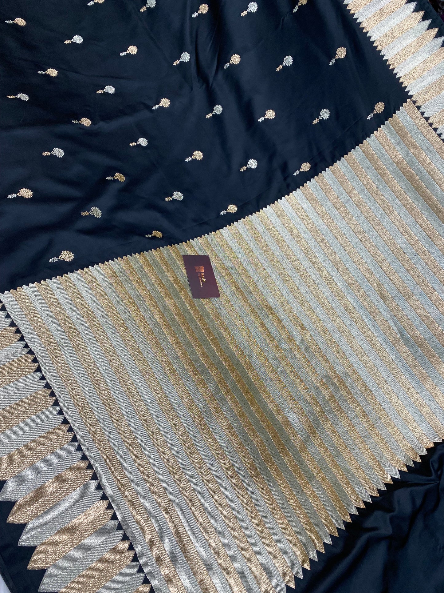 Black mashru silk banarasi saree