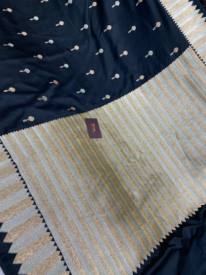Black mashru silk banarasi saree
