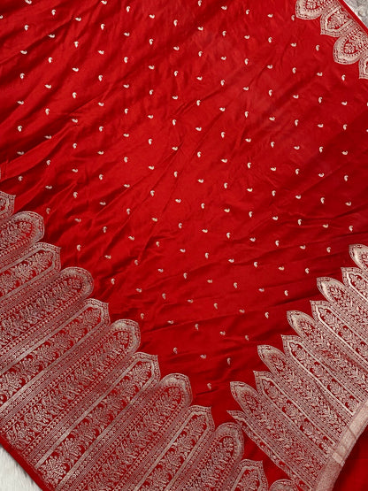 Red Color Mashru Silk Banarasi Saree