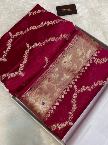 Rani semi Raw Mango silk Banarasi saree