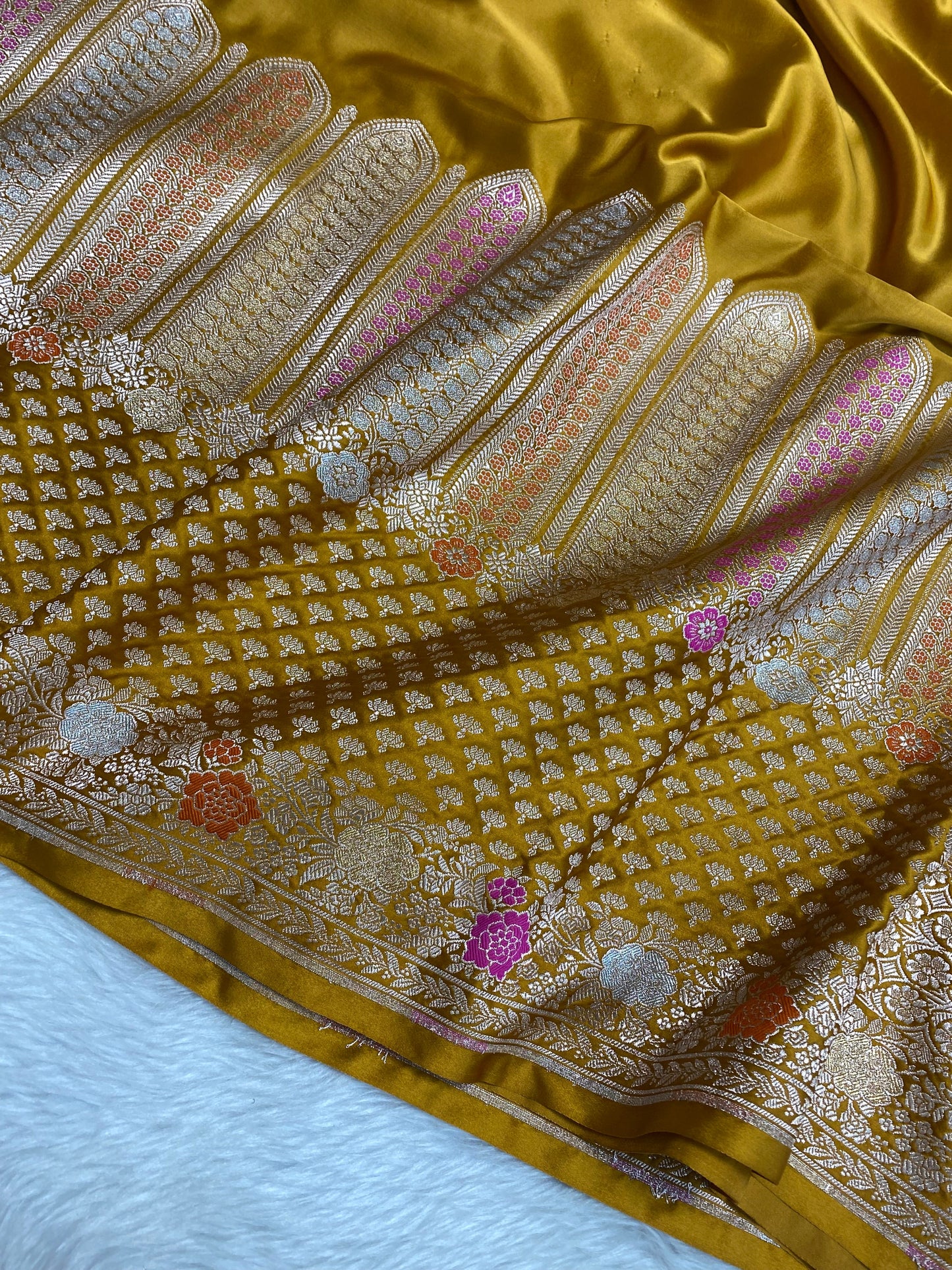 Haldi festival mashru silk banarasi saree