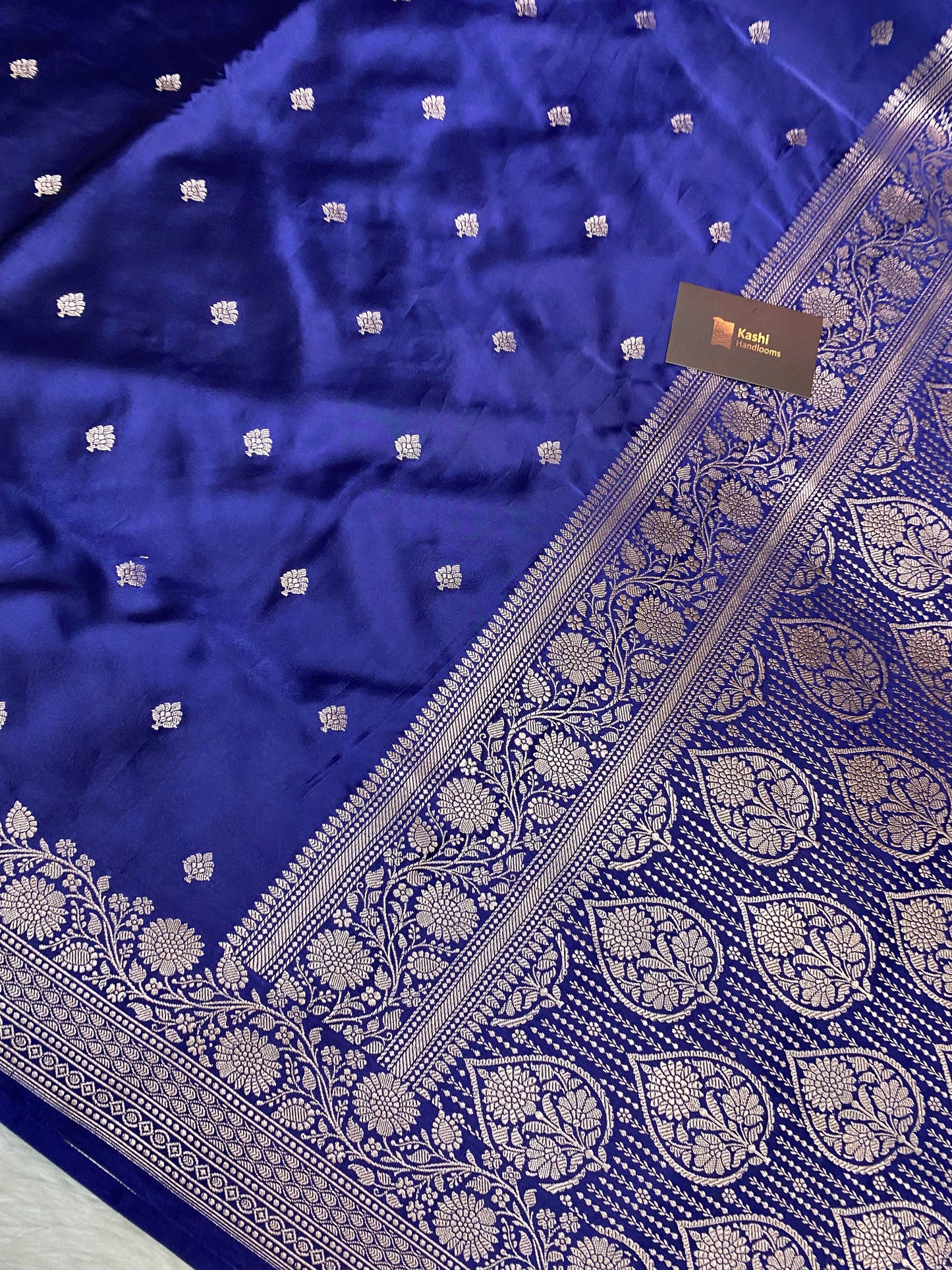 Sangeet Special Navy Blue Mashru Silk Banarasi Saree