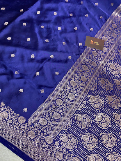 Sangeet Special Navy Blue Mashru Silk Banarasi Saree