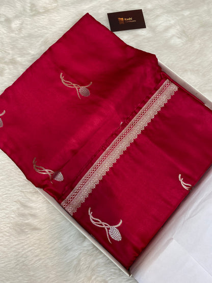 Maroon mashru silk banarasi saree