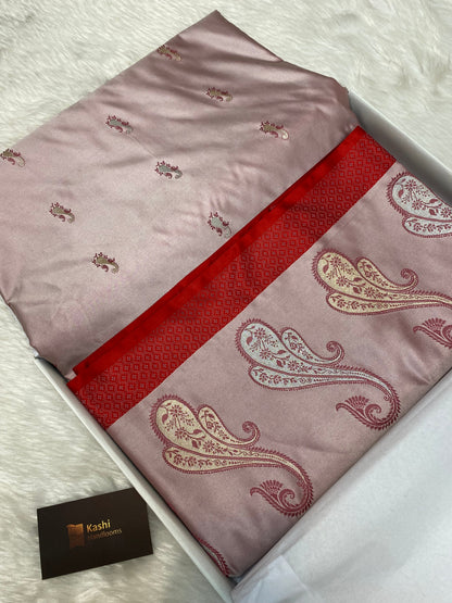 Light Pich Mashru Silk Banarasi Saree