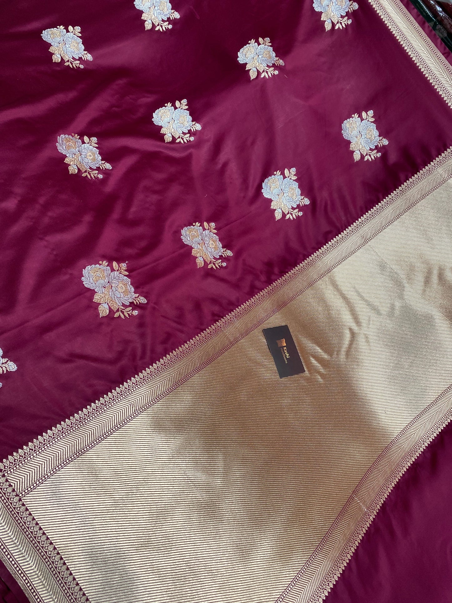 Wine mashru silk banarasi saree