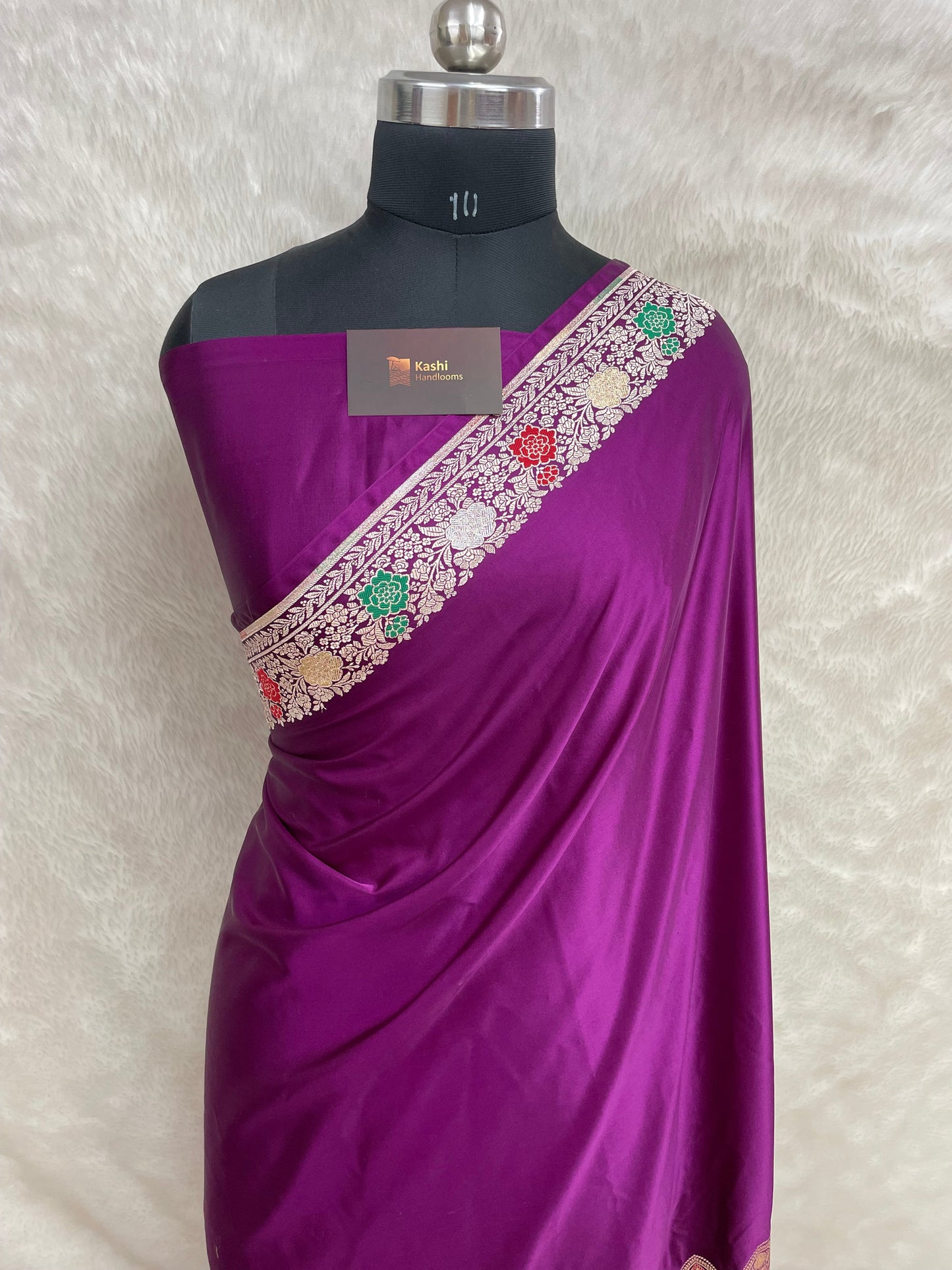 Magenta Mashru Silk Banarasi Saree