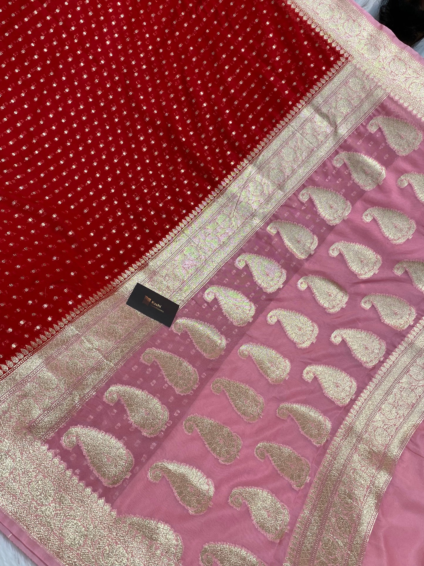 Red Semi Georgette Banarasi Saree