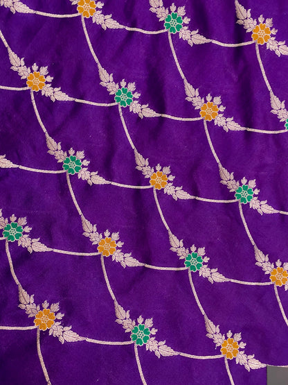 Purple Color Mashru Silk Banarasi Saree