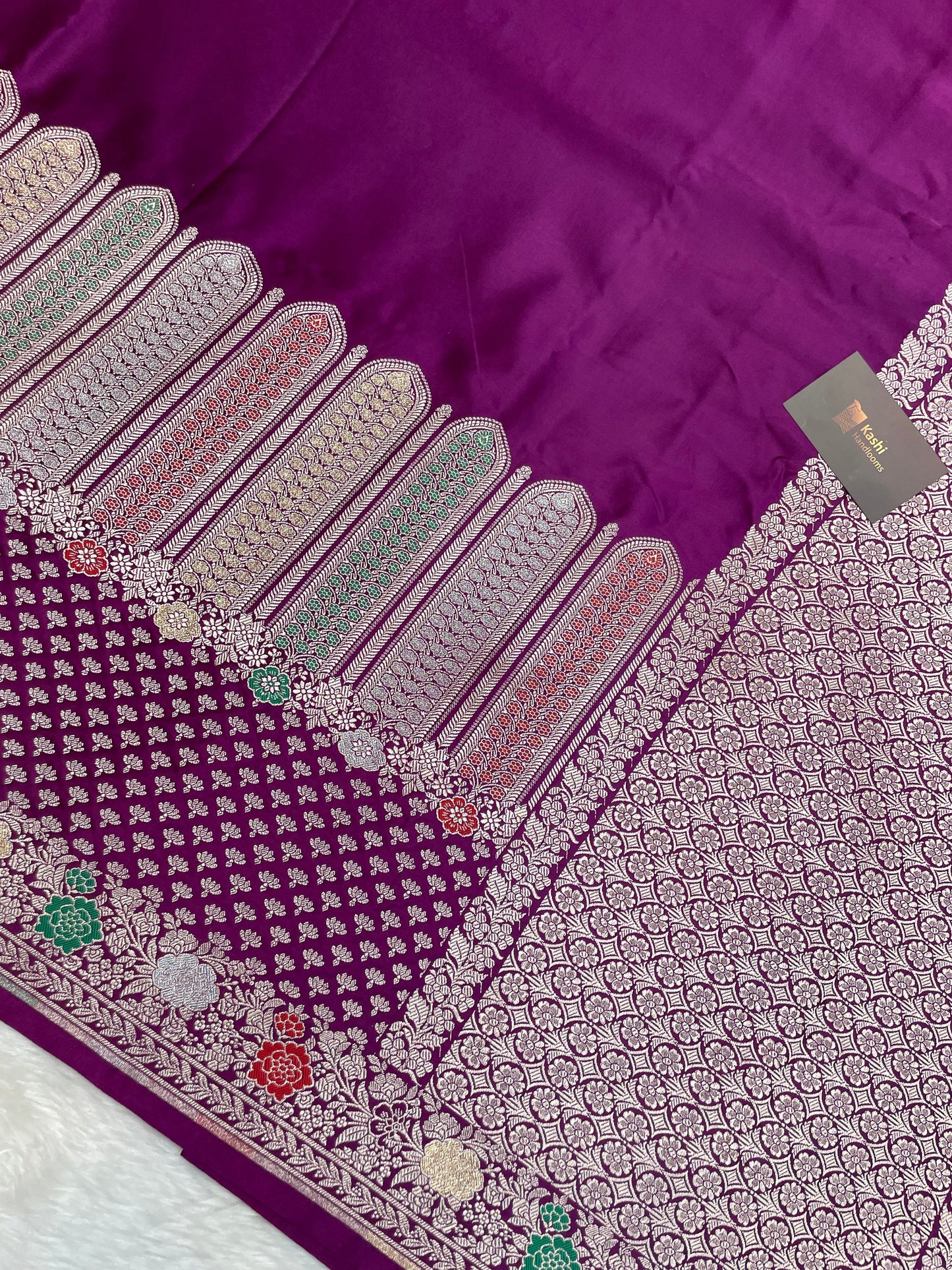 Magenta Mashru Silk Banarasi Saree