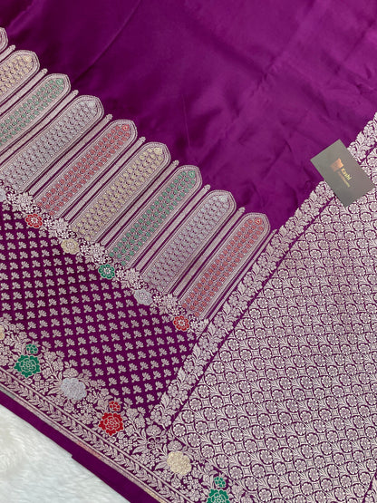 Magenta Mashru Silk Banarasi Saree