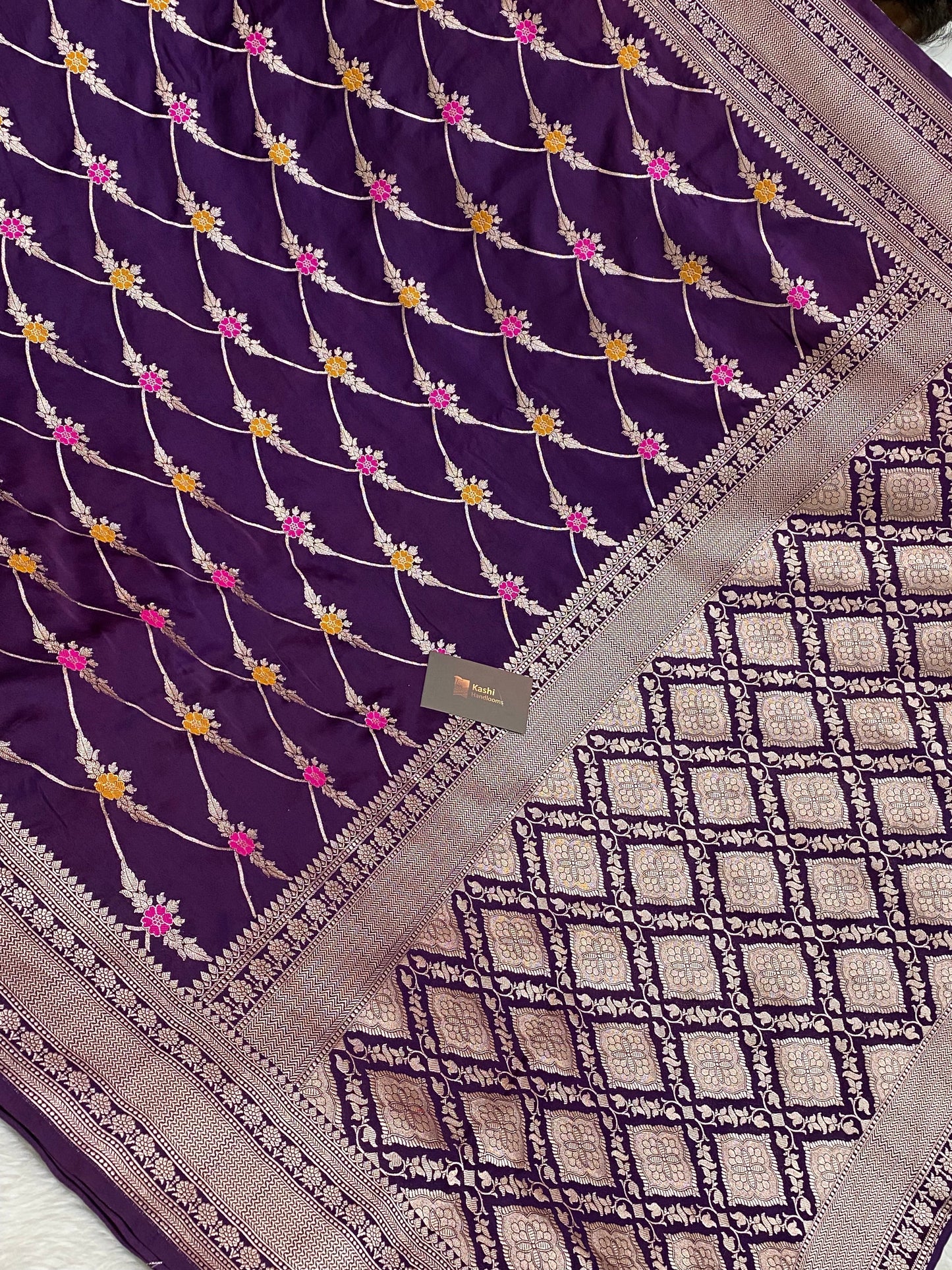 Purple Mashru Silk Banarasi Saree