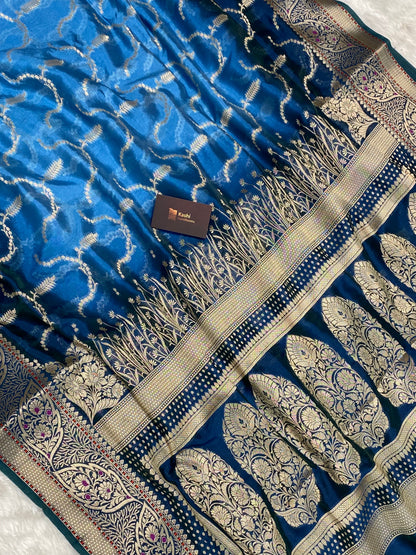 Semi Raw Mango 3D color Banarasi Saree |Very Light Weight