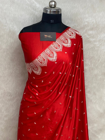 Red Color Mashru Silk Banarasi Saree