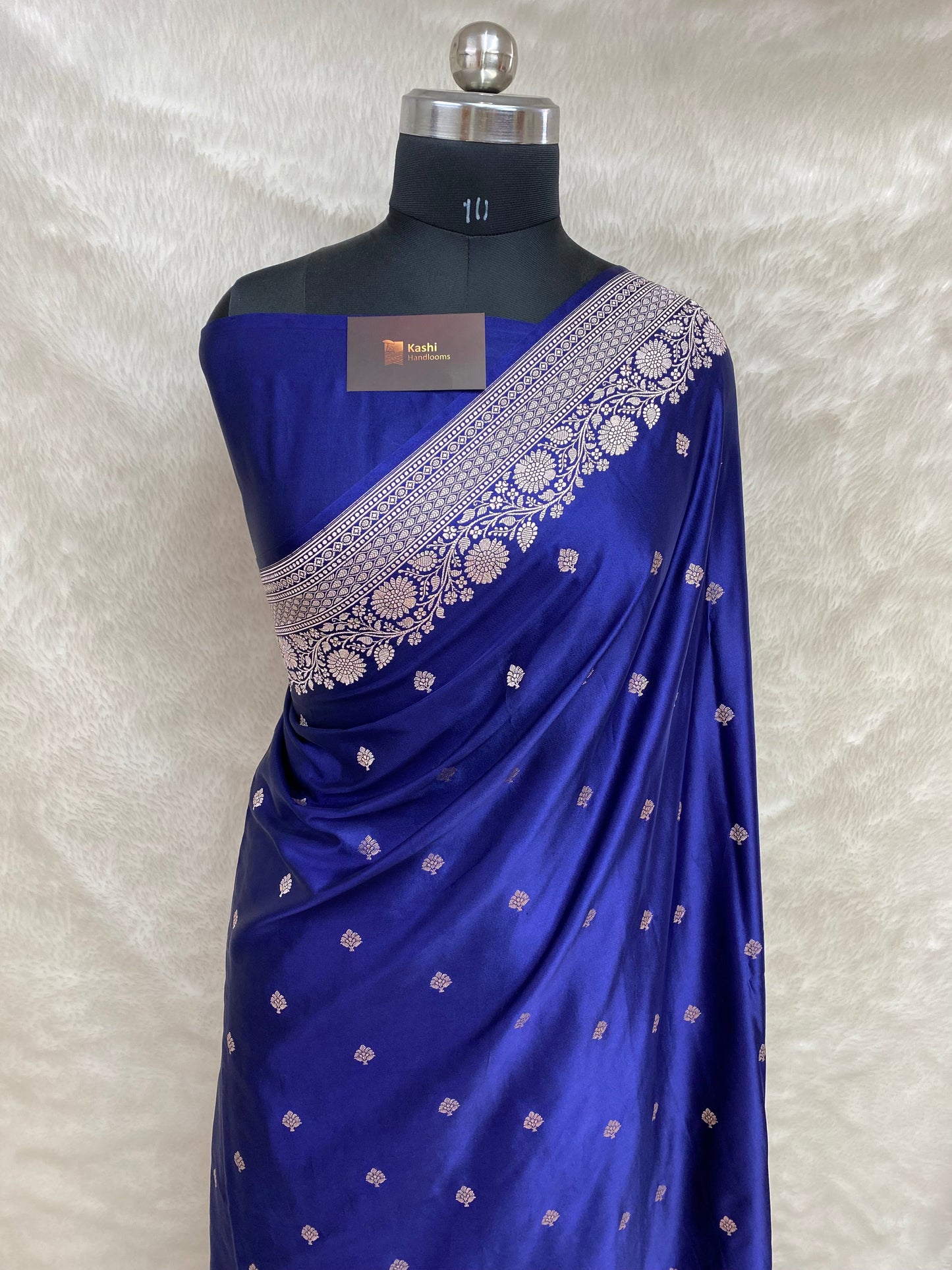 Sangeet Special Navy Blue Mashru Silk Banarasi Saree