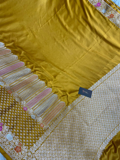 Haldi festival mashru silk banarasi saree