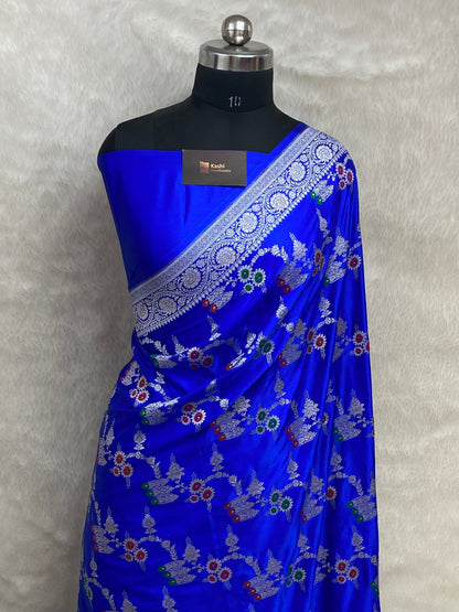 Royal Blue Mashru Silk Banarasi Sare