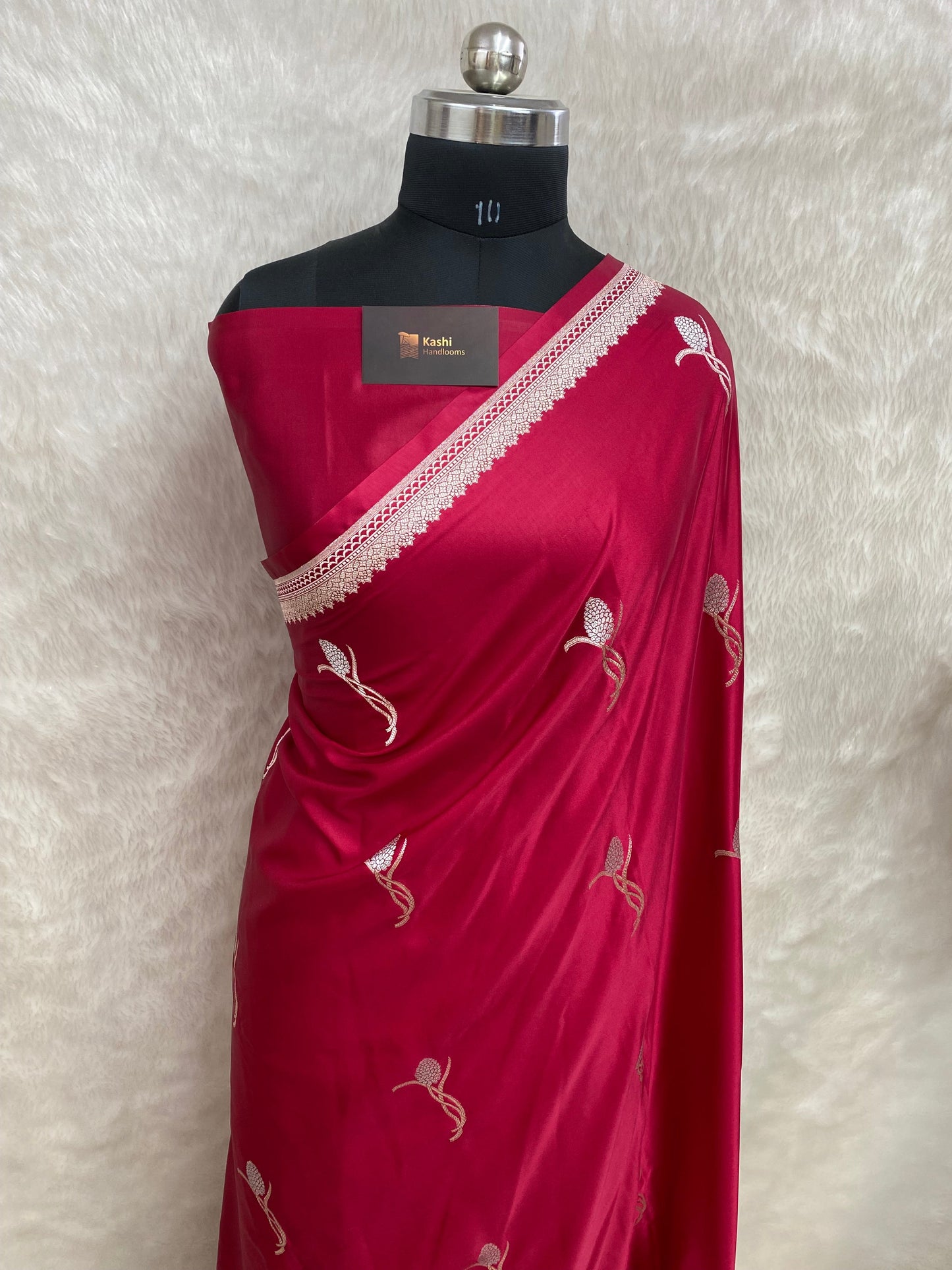 Maroon mashru silk banarasi saree