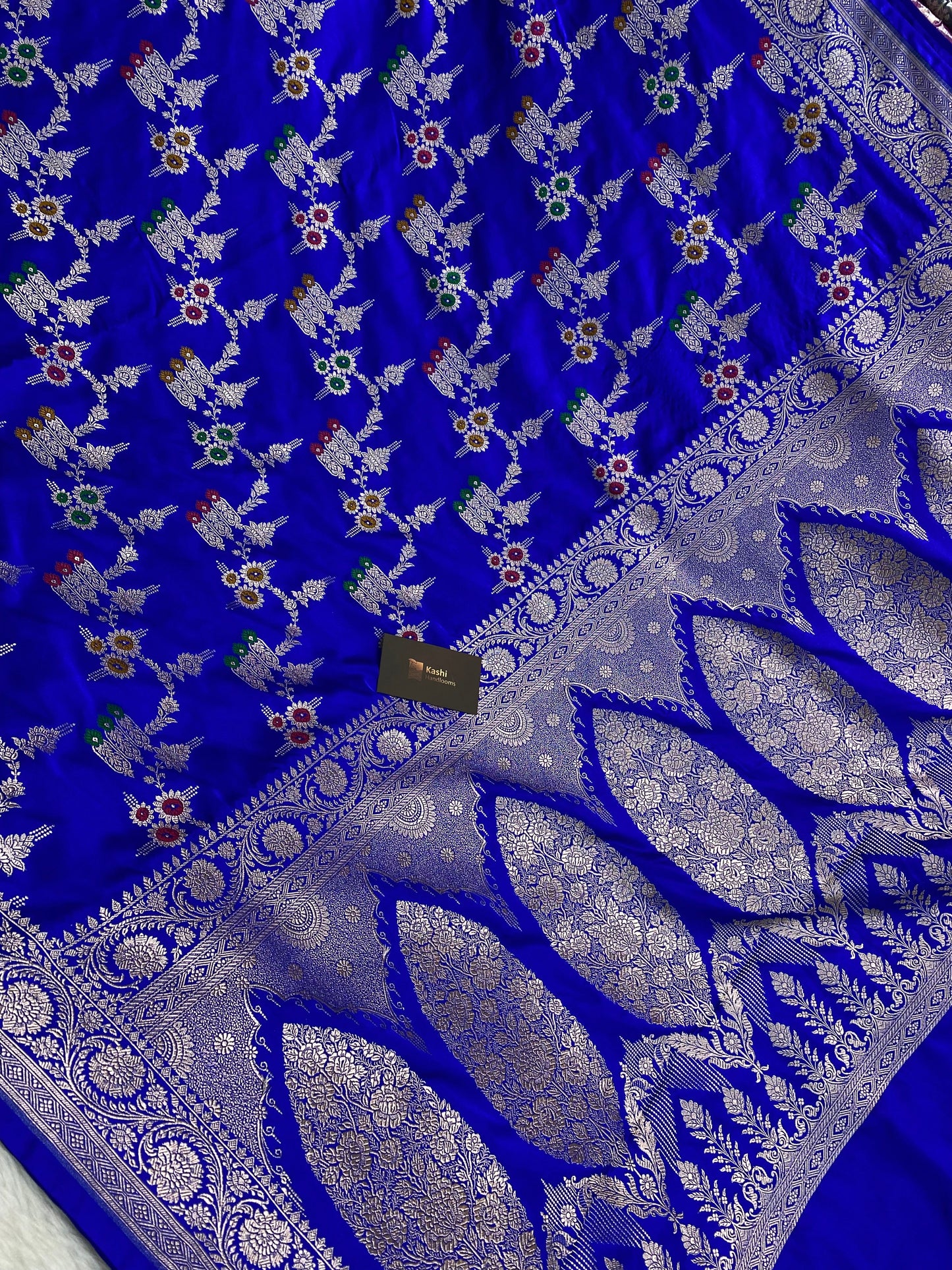 Royal Blue Mashru Silk Banarasi Sare
