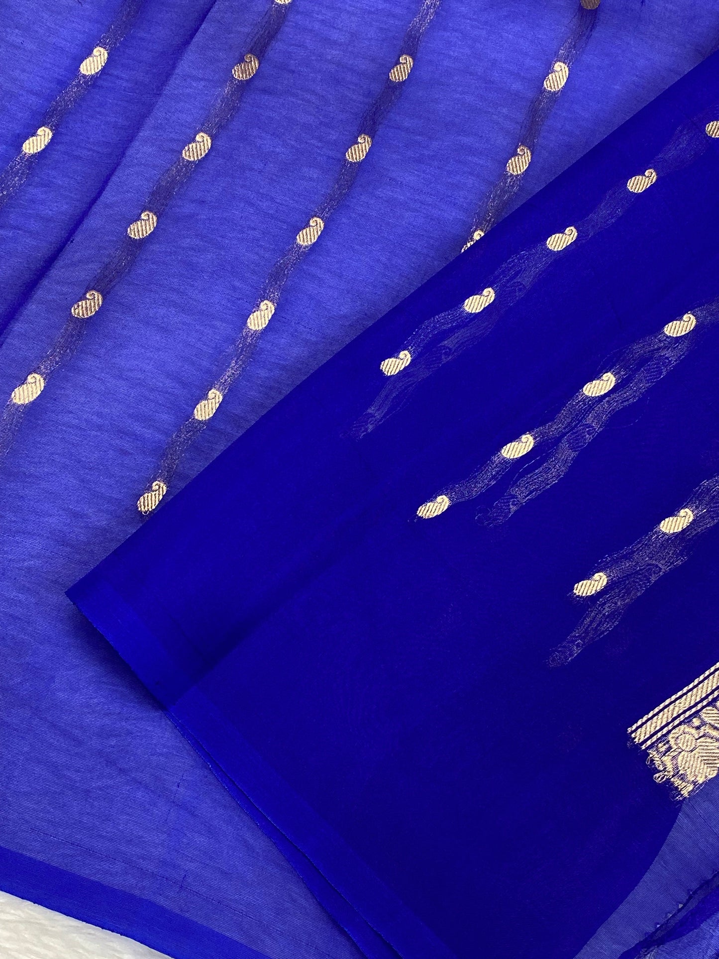 100% Pure Organza Royal Blue Color Handloom kaduwa Banarasi Saree