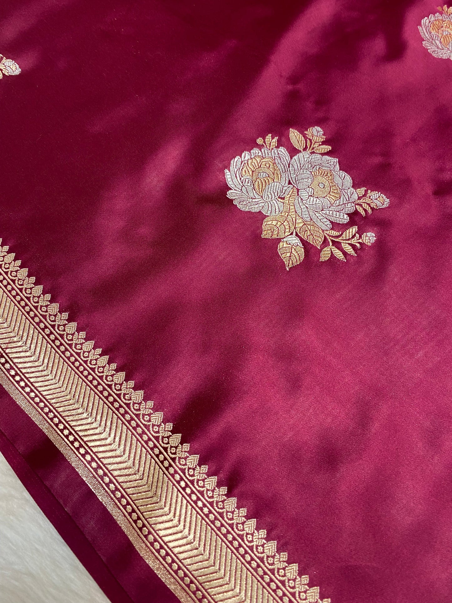 Wine mashru silk banarasi saree